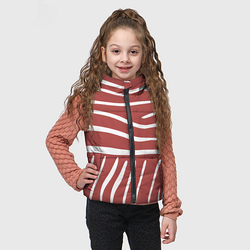 Детский жилет Полоски красной зебры / 3D-Черный – фото 3