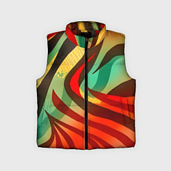 Детский жилет Жаркая полосатая абстракция, цвет: 3D-красный