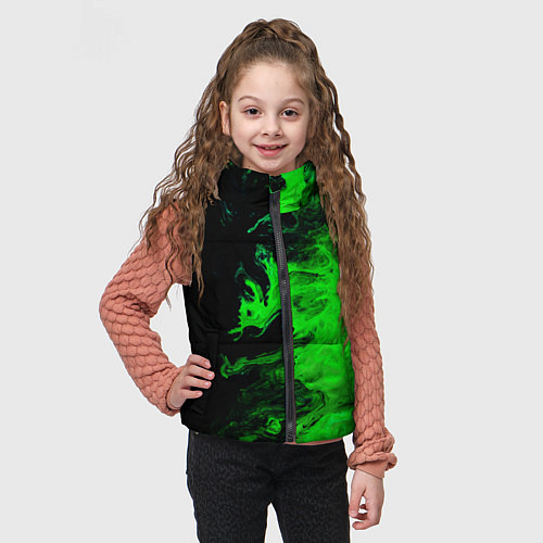 Детский жилет Color green black / 3D-Черный – фото 3