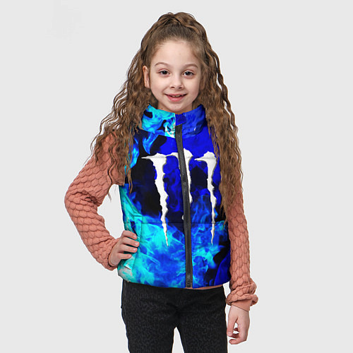 Детский жилет Monster energy синий дым / 3D-Черный – фото 3