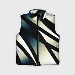 Детский жилет Чёрно-белый с синим затемнением полосы, цвет: 3D-черный