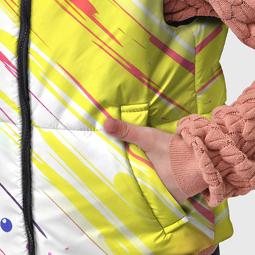 Детский жилет Брызги краски на белом фоне / 3D-Светло-серый – фото 5