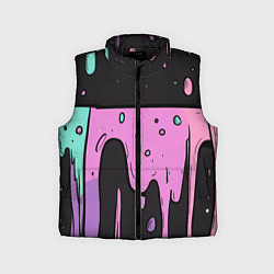Детский жилет Стекающая краска текстура, цвет: 3D-черный