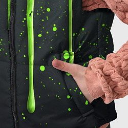 Детский жилет Зеленая краска стекающая на черном фоне, цвет: 3D-черный — фото 2