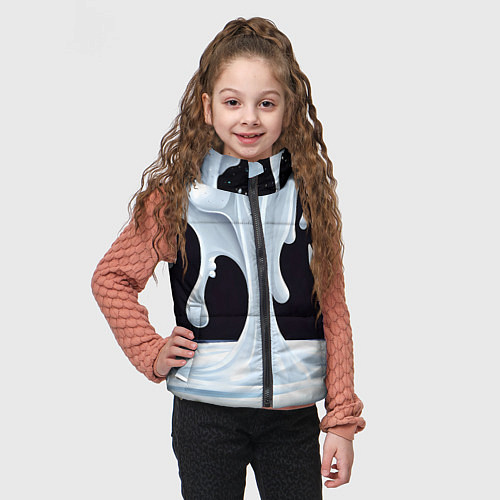 Детский жилет Молочная текстура / 3D-Черный – фото 3