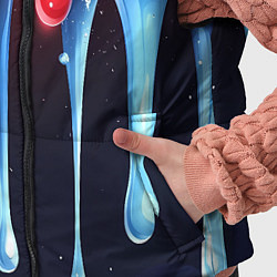 Детский жилет Синие и красные слизи текстура, цвет: 3D-черный — фото 2