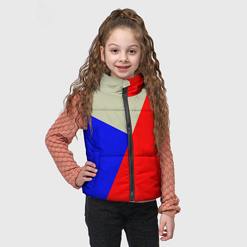 Детский жилет Серо-сине-красный трёхцветный / 3D-Черный – фото 3