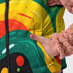 Детский жилет Желто-зеленая краска текстура, цвет: 3D-черный — фото 2