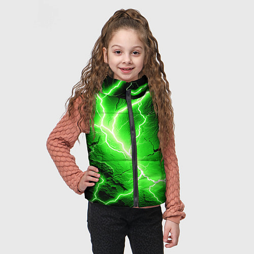Детский жилет Color green black / 3D-Черный – фото 3
