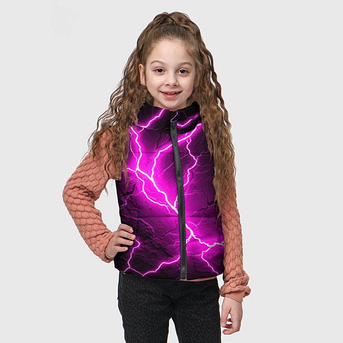 Детский жилет The color is pink and black / 3D-Черный – фото 3