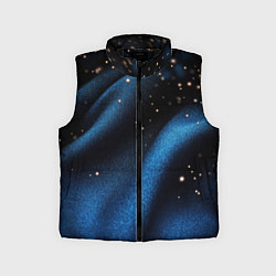 Детский жилет Синяя волнистая текстура на черном, цвет: 3D-черный