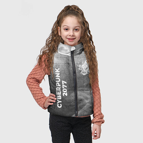 Детский жилет Cyberpunk 2077 - grey gradient вертикально / 3D-Черный – фото 3