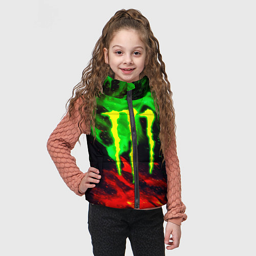 Детский жилет Monster energy огонь лого / 3D-Черный – фото 3