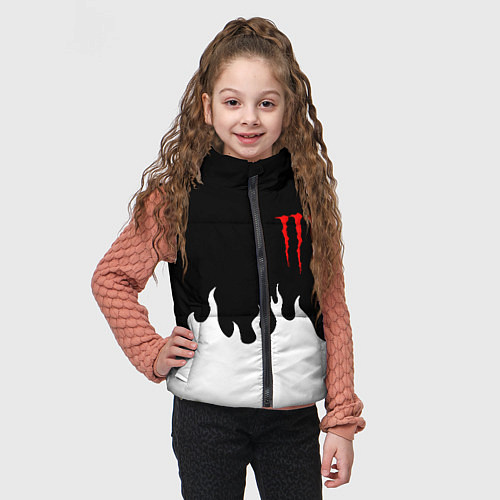 Детский жилет Monster energy red logo / 3D-Черный – фото 3