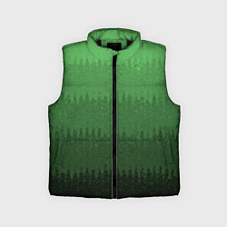 Детский жилет Зеленый градиент текстурные полосы, цвет: 3D-черный