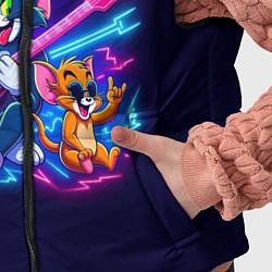 Детский жилет Том и Джерри рок музыканты - неоновое свечение, цвет: 3D-черный — фото 2