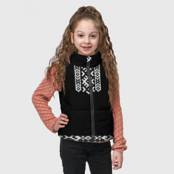 Детский жилет Славянский орнамент и узор на черном - вышиванка р, цвет: 3D-светло-серый — фото 2