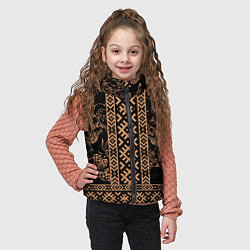 Детский жилет Золотой дракон с узорами славянскими, цвет: 3D-черный — фото 2