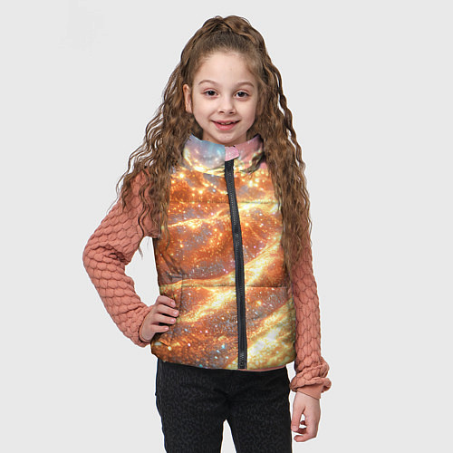 Детский жилет Золотистая блестящая текстура / 3D-Черный – фото 3