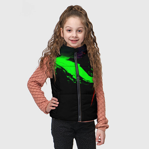 Детский жилет Color black green red / 3D-Черный – фото 3