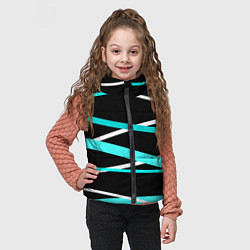 Детский жилет Чёрный с бело-голубыми полосами, цвет: 3D-черный — фото 2