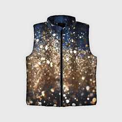 Детский жилет Золотые блестки на черно-синем фоне, цвет: 3D-черный