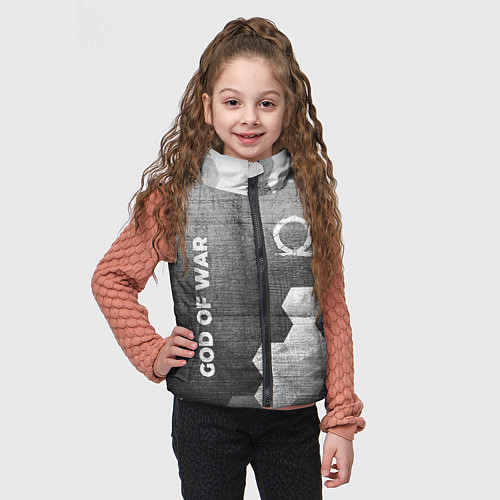 Детский жилет God of War - grey gradient вертикально / 3D-Черный – фото 3