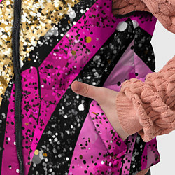 Детский жилет Розовые и золотые полосы - текстура, цвет: 3D-черный — фото 2