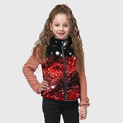 Детский жилет Красно-черная блестящая текстура, цвет: 3D-черный — фото 2