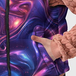 Детский жилет Абстрактные волны и завитки - сине-фиолетовый патт, цвет: 3D-черный — фото 2