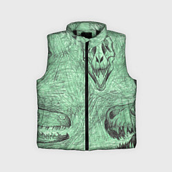 Детский жилет Черепа динозавров - эскиз, цвет: 3D-черный