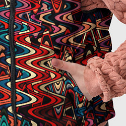 Детский жилет Искажённые волнистые полосы красно-синий, цвет: 3D-черный — фото 2