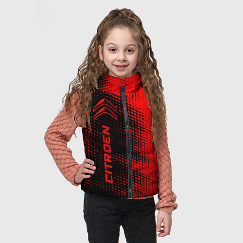 Детский жилет Citroen - red gradient по-вертикали / 3D-Черный – фото 3