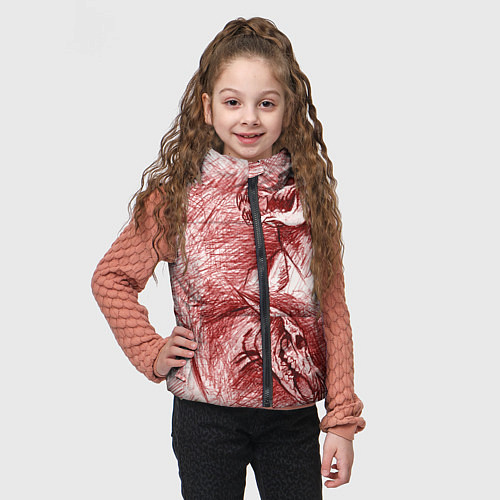 Детский жилет Черепа лошадей - эскиз / 3D-Черный – фото 3