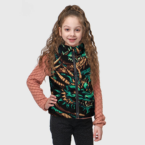 Детский жилет Японские драконы ирезуми / 3D-Черный – фото 3