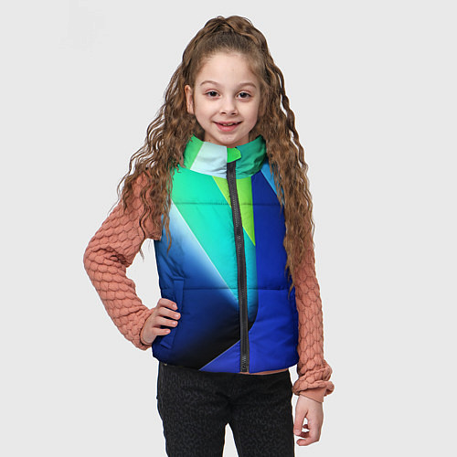 Детский жилет Color blue green / 3D-Черный – фото 3