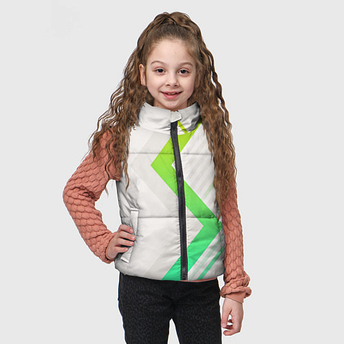 Детский жилет Color white line green / 3D-Черный – фото 3