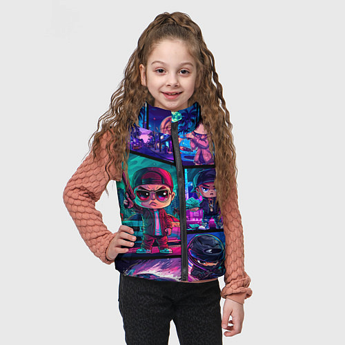Детский жилет GTA chibi style / 3D-Черный – фото 3