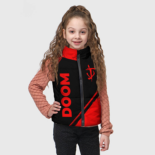 Детский жилет Doom - red gradient вертикально / 3D-Черный – фото 3