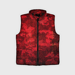 Детский жилет Абстракция - red uniform camouflage, цвет: 3D-черный