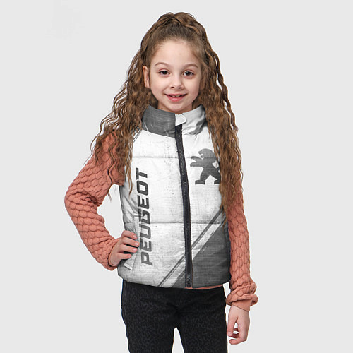 Детский жилет Peugeot - white gradient вертикально / 3D-Черный – фото 3