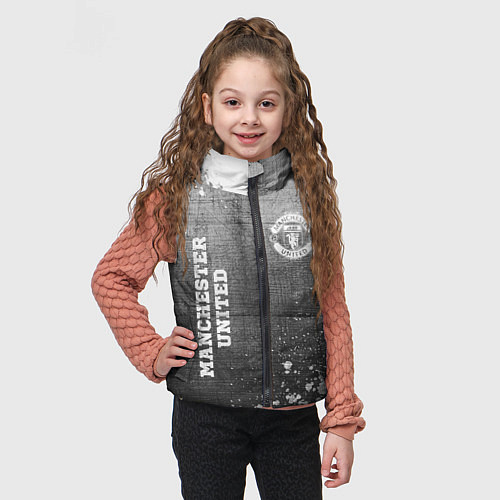 Детский жилет Manchester United - grey gradient вертикально / 3D-Черный – фото 3