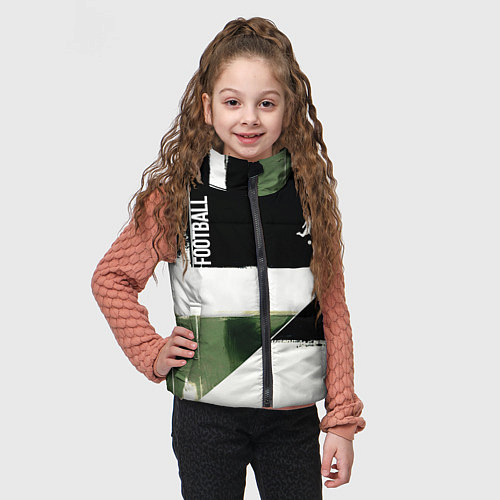 Детский жилет Футбол на фоне брызг красок / 3D-Черный – фото 3