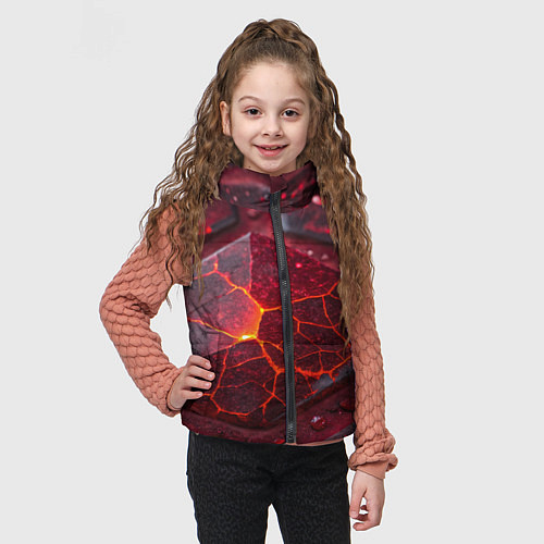 Детский жилет Горящие рубины / 3D-Черный – фото 3