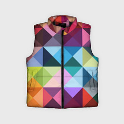 Детский жилет Цветные квадраты, цвет: 3D-черный