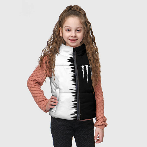 Детский жилет Monster energy штрихи красок / 3D-Черный – фото 3