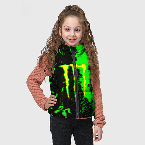 Детский жилет Monster energy кислотные краски / 3D-Черный – фото 3