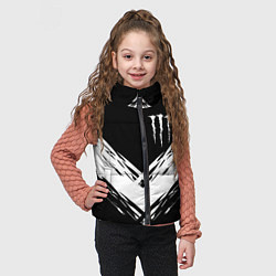 Детский жилет Monster energy белые полосы, цвет: 3D-черный — фото 2