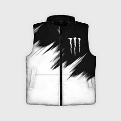 Детский жилет Monster energy белые штрихи, цвет: 3D-черный