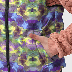 Детский жилет Неоновый акварельный орнамент икат, цвет: 3D-черный — фото 2